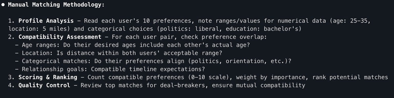 Claude's list of things to do to match our customers.