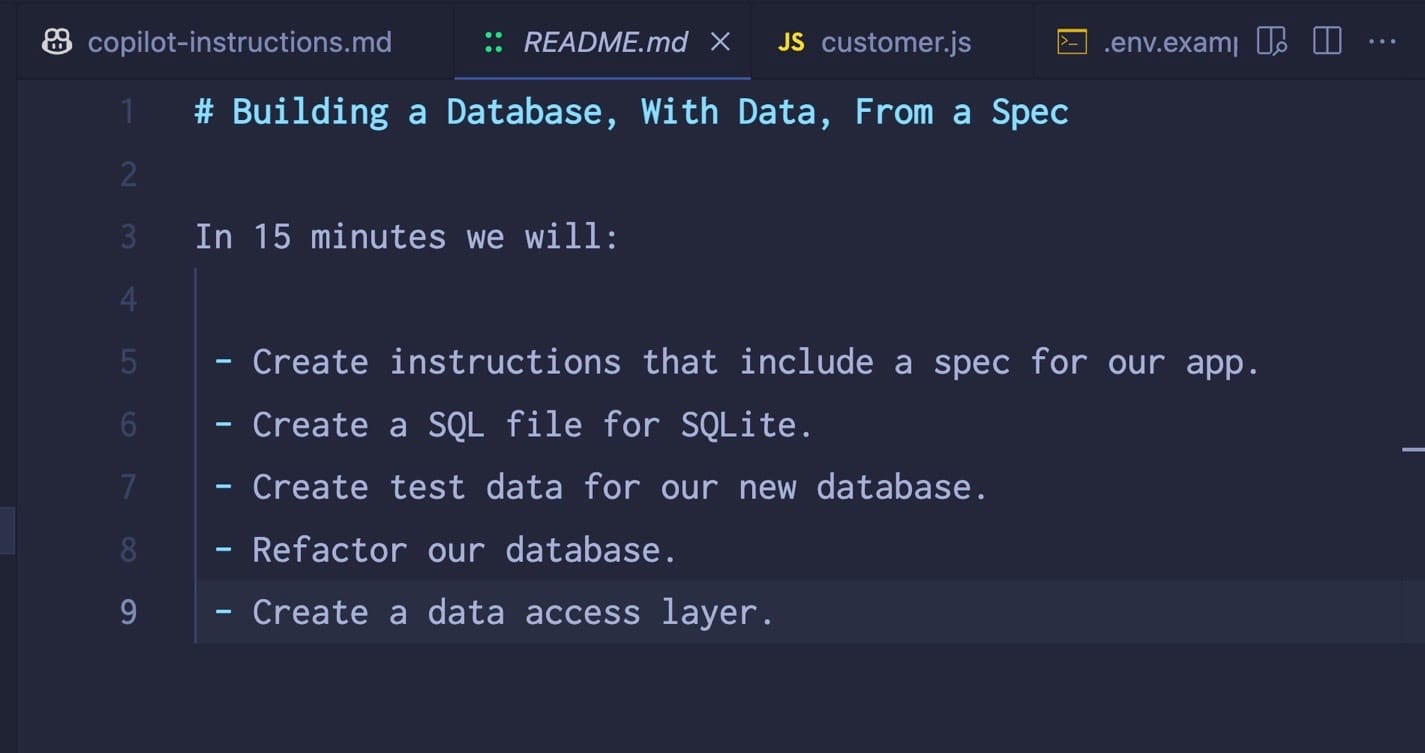 Turning a Markdown Spec Into a Database - With Test Data!