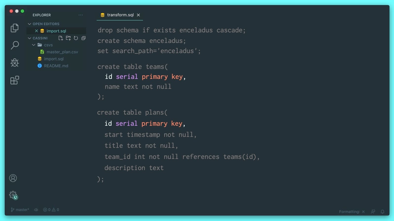 Isolating the Enceladus Data
