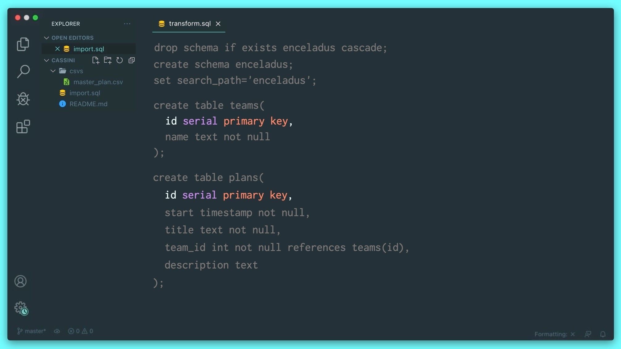 Isolating the Enceladus Data