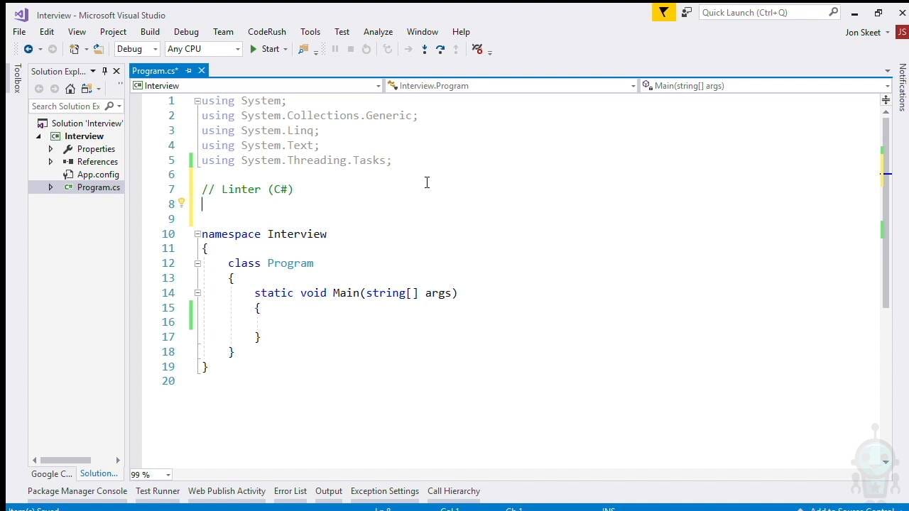 Jon Skeet: Creating a C# Linter