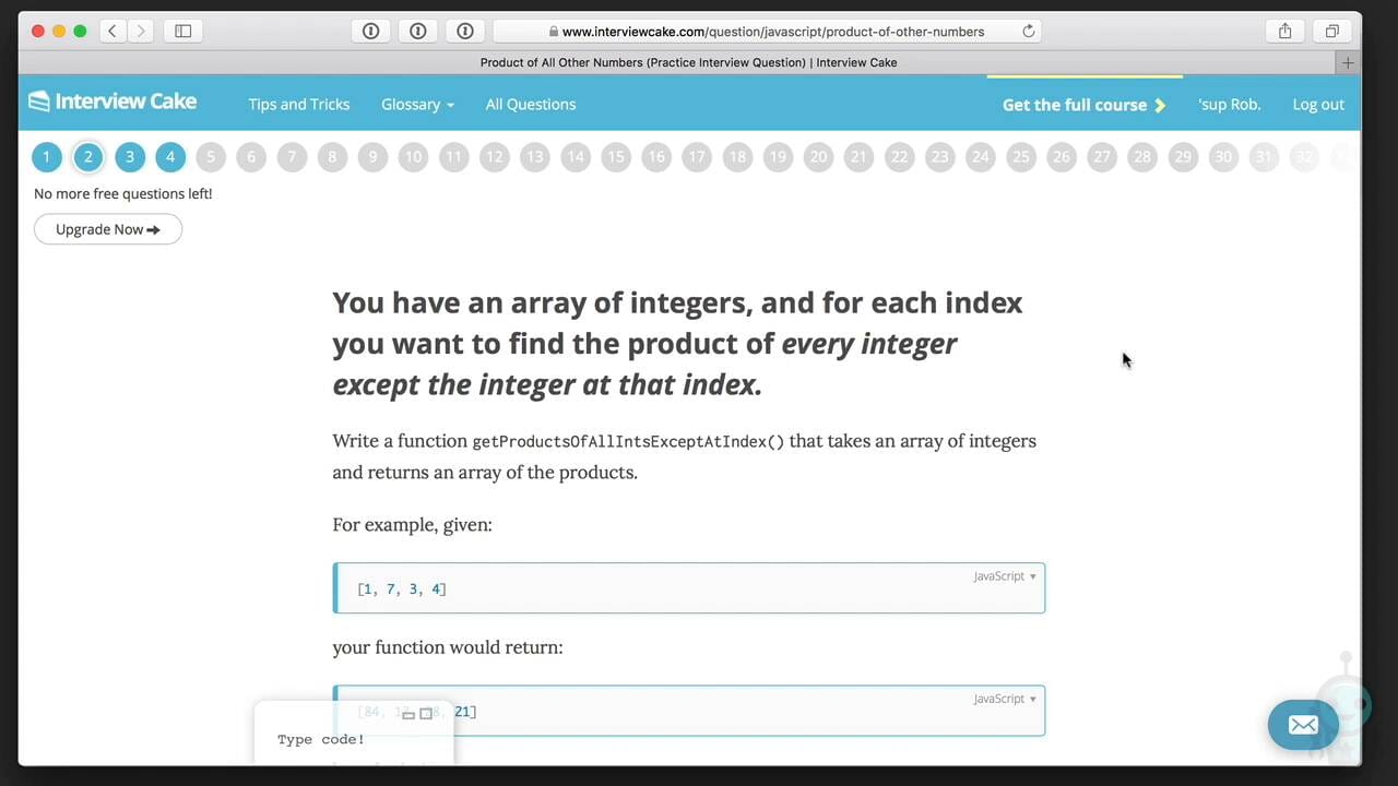 Practice: Product of All Numbers But This
